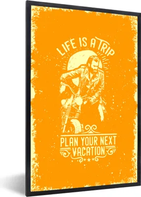 Produktbild von MuchoWow® MuchoWow® Gerahmtes Poster Jahrgang - Motorrad - Design 40x60 cm - Poster mit zchwarzem Bilderrahmen - Papierdruck - Wandbilder