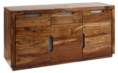 Immagine prodotto di MASSIVMOEBEL24 | credenza in legno di Sheesham / palissandro 150x45x75 Noce laccato DUKE #127