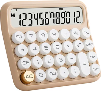 Produktbild von 12 Ziffer Taschenrechner Großer LCD -Display Big Button Standard Mechanical Switch für Office School Home Milk Tea Farbe