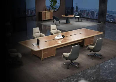 Obrázek produktu pro Elegantní velký konferenční stůl v hnědé barvě - ideální do kanceláře