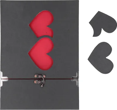 Produktbild von Fotoalbum Double Heart Frame Front Decoration Scrapbook geeignet für DIY Crafts Gästebücher