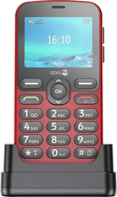 Zdjęcie produktu dla Doro 1880, Klasyczny, 320 x 240 px, Bluetooth, 1000 mAh, Czerwony