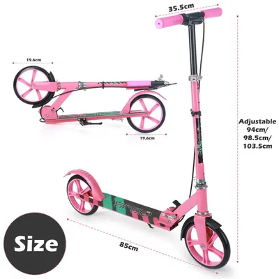Image de Trottinette de ville - Trottinette - Pliable - Trottinette urbaine - Trottinette à pédales - Rose