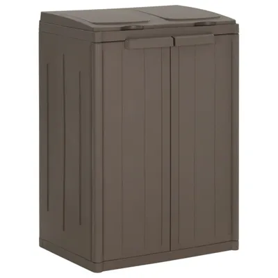Zdjęcie produktu dla Kosz na śmieci z 2 klapami Brązowy 65x45x88 cm PP