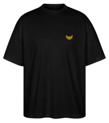 Produktbild von Spreadshirt Stickerei Croissant Oversize Uni T-Shirt, XS, Schwarz