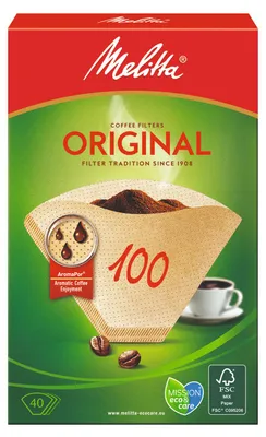 Obrázek produktu pro Melitta 12603.3, Jednorázový kávový filtr, Papír, Hnědá, CE, 131 mm, 82 mm