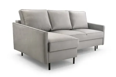 Produktbild von AX LIVING Couch hellgrau Romanii 3sitzer mit Schlaffunktion 220 cm breit L