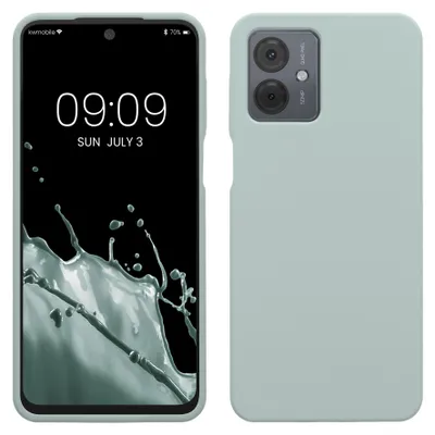 Produktbild von kwmobile Handyhülle für Motorola Moto G14 Hülle - Case Silikon - Kabelloses Laden - Schutzhülle Cover in Cool Mint