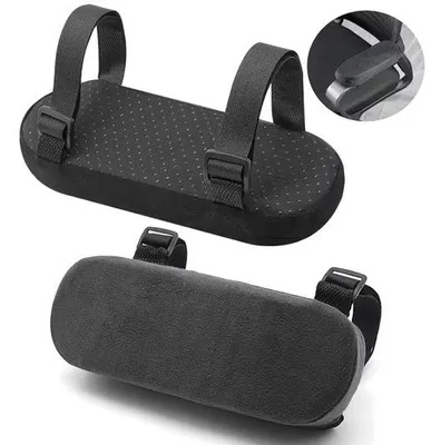 Produktbild von 2 Stück Armlehnen Polster Memory-Schaum für Bürostuhl Stuhl Auflage schwarz