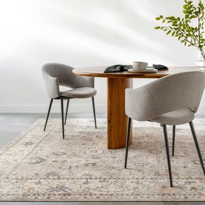 Vintage-Teppich 160x213 cm, traditionell, mittelgrau/beige/braun