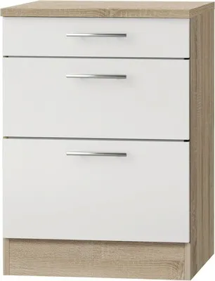 Produktbild von Optifit Auszugunterschrank Dakar286 BxTxH 60 x 60 x 84,8 cm weiß glänzend zerlegt Anschlag reversibel KUDK U636-9+