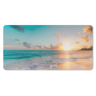 Produktbild von MuchoWow® Mauspad Mousepad Sonnenuntergang - Strand - Meer - Sommer - Blau 60x30 cm - Mousepads - Maus Mat - Pad - Mausunterlage - Nachhaltig