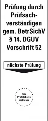 Produktbild von Dreifke® Aufkleber I Grundetikett Prüfsachverst.BetrSichV §14, DGUV Vorschr.5...