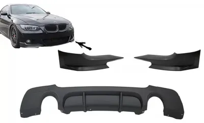 Zdjęcie produktu dla Dyfuzor i splitter do BMW E92 (2006-2010), styl M Performance, pojedynczy wylot.