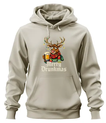 Produktbild von Merry Drunkmas Rentier Bier Weihnachten Lustig Geschenk Hoodie Kapuzenpullover, Natur, XL
