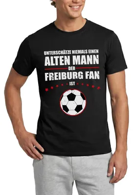 Produktbild von Spreadshirt Unterschätze Niemals Einen Freiburg Fan Fußball Männer T-Shirt, 3XL, Schwarz