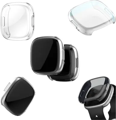 Produktbild von Pro Fitbit Versa 4 Nárazuvzdorný TPU ochranný silikonový obal sáček Transparentní