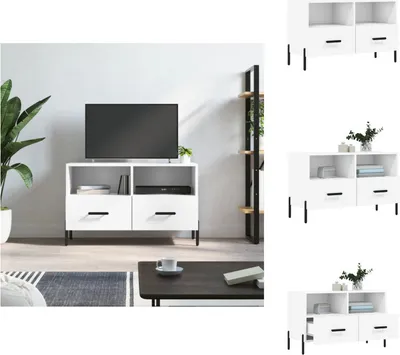 Image de vidaXL Armoire TV Blanc 80x36x50 cm Bois composite - Meuble TV