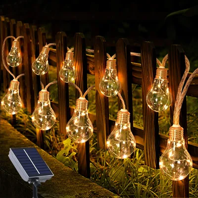 Solar-Lichterkette 3,5 m, 10 LED, warmweiß, IP65, 8 Modi