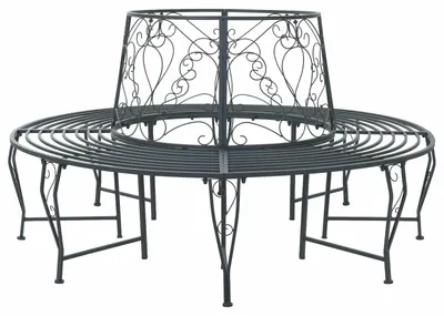 Obrázek produktu pro Stromová lavička 8-Počet míst Ø 160 x 89 cm Ocel Stříbrně šedá