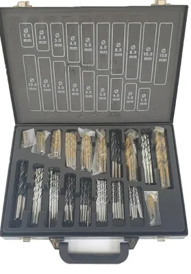 SILVER Bohrerset 160-teilig mit Metall-, Beton- und Holzbohrern