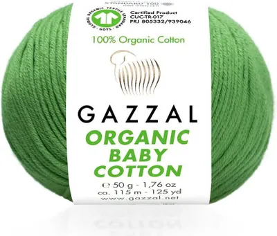 Produktbild von Gazzal Baumwolle Baby Garn, Weich, Hautfreundlich, Grüner Farbton