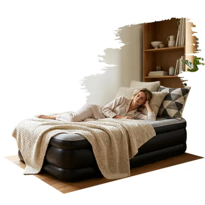 Obrázek produktu pro XMTECH nafukovací matrace, rozměry 187x90x46 cm, jednolůžko s elektrickou pumpou a přepravní taškou