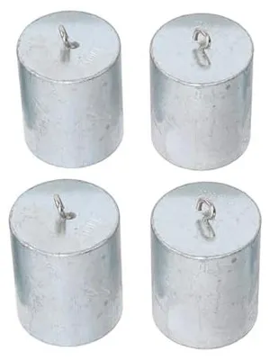 Kalibriergewichte-Set 200 g, 4 Stück, verchromter Stahl, mit Haken