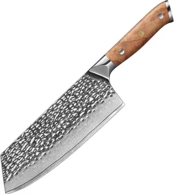 Obrázek produktu pro Damaškový kuchyňský nůž ZA-37482 - Cleaver/Hnědá KP37482