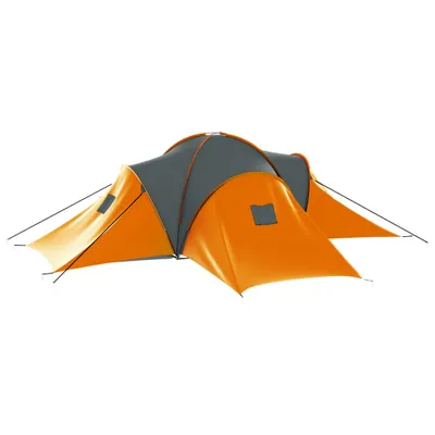 Produktbild von vidaXL Campingzelt 9 Personen Stoff Grau und Orange