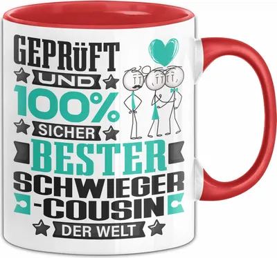 Produktbild von Schwiegercousin Geschenk Lustiger Spruch für Schwiegercousin Geschenkidee Bester Schwiegercousin Der Welt (Rot)
