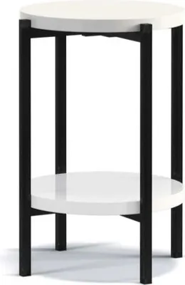 Image de Table de rangement ronde VILEM – blanc brillant
