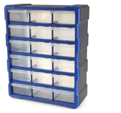 Produktbild von Aufbewahrungsbox mit 18 Schubladen für kleine Teile