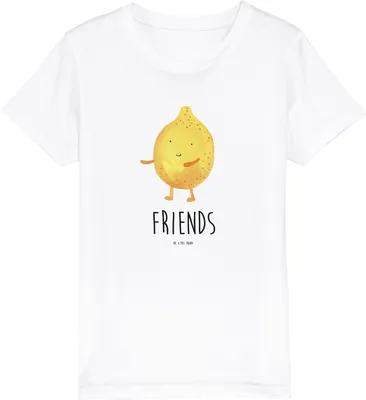 Produktbild von Mr. & Mrs. Panda Teenager T-Shirt Beste Freunde Zitrone 5-6 Jahre (110/116) - Weiß - Geschenk, Kindershirt, Mädchen, Jungen, für Kinder, Kleinkinder, Fehlende Keywords