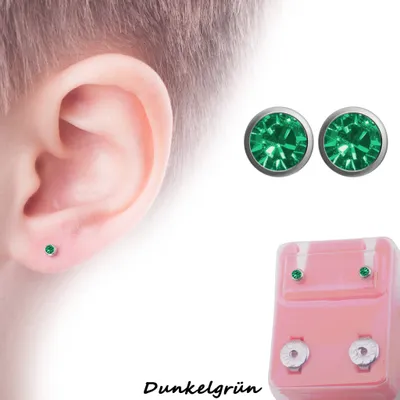 Produktbild von Medizinische Ohrstecker / Gesundheitsstecker / Erstohrstecker Zirkonia von Studex dunkelgrün