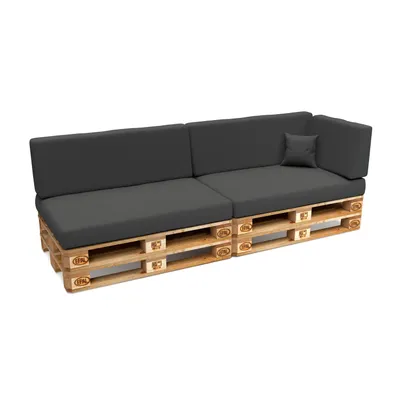 Immagine prodotto di POKAR Cuscini per pallet Cuscini per pallet con rivestimento sfoderabile Divano per pallet, Dimensioni: set di 6, Colore: antracite - Impermeabile