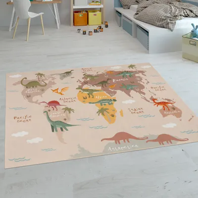 Produktbild von Kinder-Teppiche, Kurzflor-Teppiche für Kinderzimmer mit vers. Designs Spielteppiche Bunt Grösse 80x150 cm