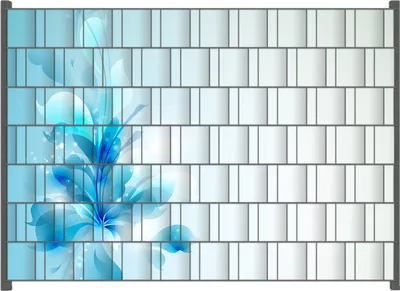Produktbild von Wallario Zaunsichtschutz mit Motiv Blaues Blumenbuket für Ein- und Doppelstabmatten Zäune in der Größe 200 x 140 cm