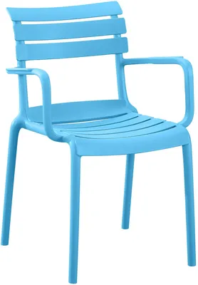Produktbild von CLP Gartenstuhl Joliya stapelbar mit Armlehnen wetterfest UV-beständig bis 150 kg blau
