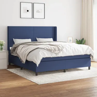 Produktbild von The Living Store Boxspringbett mit Matratze Blau 180x200 cm Stoff