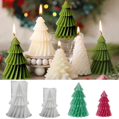 Produktbild von Silikonformen Tannenbaum 2er Set für Kerzen & Seife Weihnachten