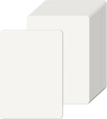 Produktbild von 80er-Packung A6-Kraftpapierkarten, Blanko-Postkarten, weiß, 10,5 x 14,8 cm, 300 g/m?, bedruckbare Postkarten, Blankokarten zum Selbstbeschriften oder Bedrucken, weiße abgerundete Ecken, 160 Stück