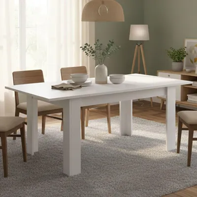 Produktbild von Dmora Ausziehtisch Corbara 137x90x79 cm Weiß 10 Plätze