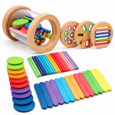 Image de Jouets en bois Montessori pour enfants de 1 à 3 ans