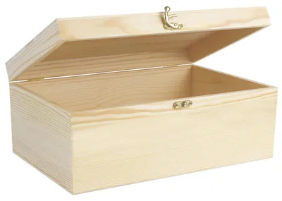 Holzkiste mit Deckel, 25x15x8 cm, unbehandelt, DIY-Bastelbox