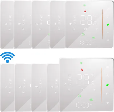 Produktbild von 10X WiFi Digital LCD Raumthermostat Thermostatr für 5A Wassererwärmung Fußbodenheizung Wöchentlich programmierbarer Wandthermostat Unterstützung Mobile APP/Sprachsteuerung Kompatibel mit Alexa/Google Raumthermostate