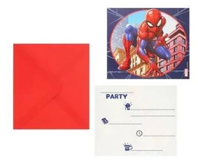 Produktbild von Amscan Spiderman Karte, Geburtstag, Mehrfarbig, Papier, 6 Stück(e), 90 mm, 140 mm