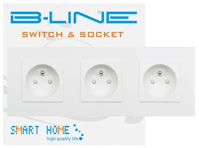 Produktbild von B-line Steckdose 3-fach mit Schutzkontakt Weiß