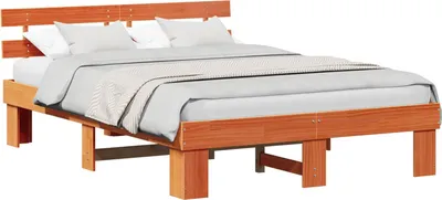 Productafbeelding van Bedframe Wasbruin 140 x 200 cm Massief grenenhout