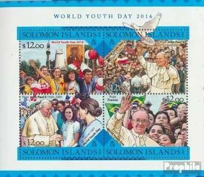 Produktbild von Briefmarken Salomoninseln 2016 Mi 3731-3734 Kleinbogen (kompl. Ausg.) postfrisch Weltjugendtag